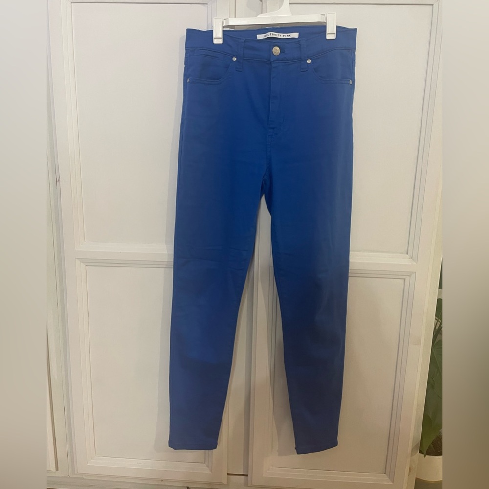 Celebrity pink blue skinny‎ pants